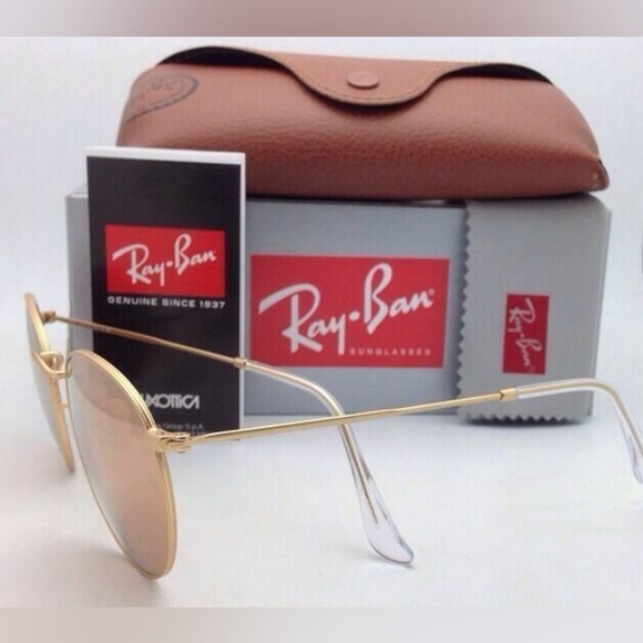 LIKE NEW RayBan Round Metal RB3447 Pink Mirror Flash Ray ban Sunglasses - Picture 5 of 16